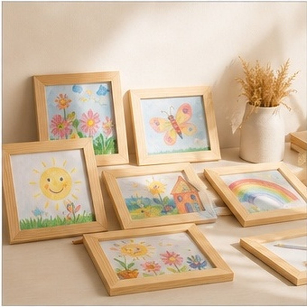 Art And Craft For Nursery - 6 Stück Massivholz-DIY-Leerleisten für Bilderrahmen zum
