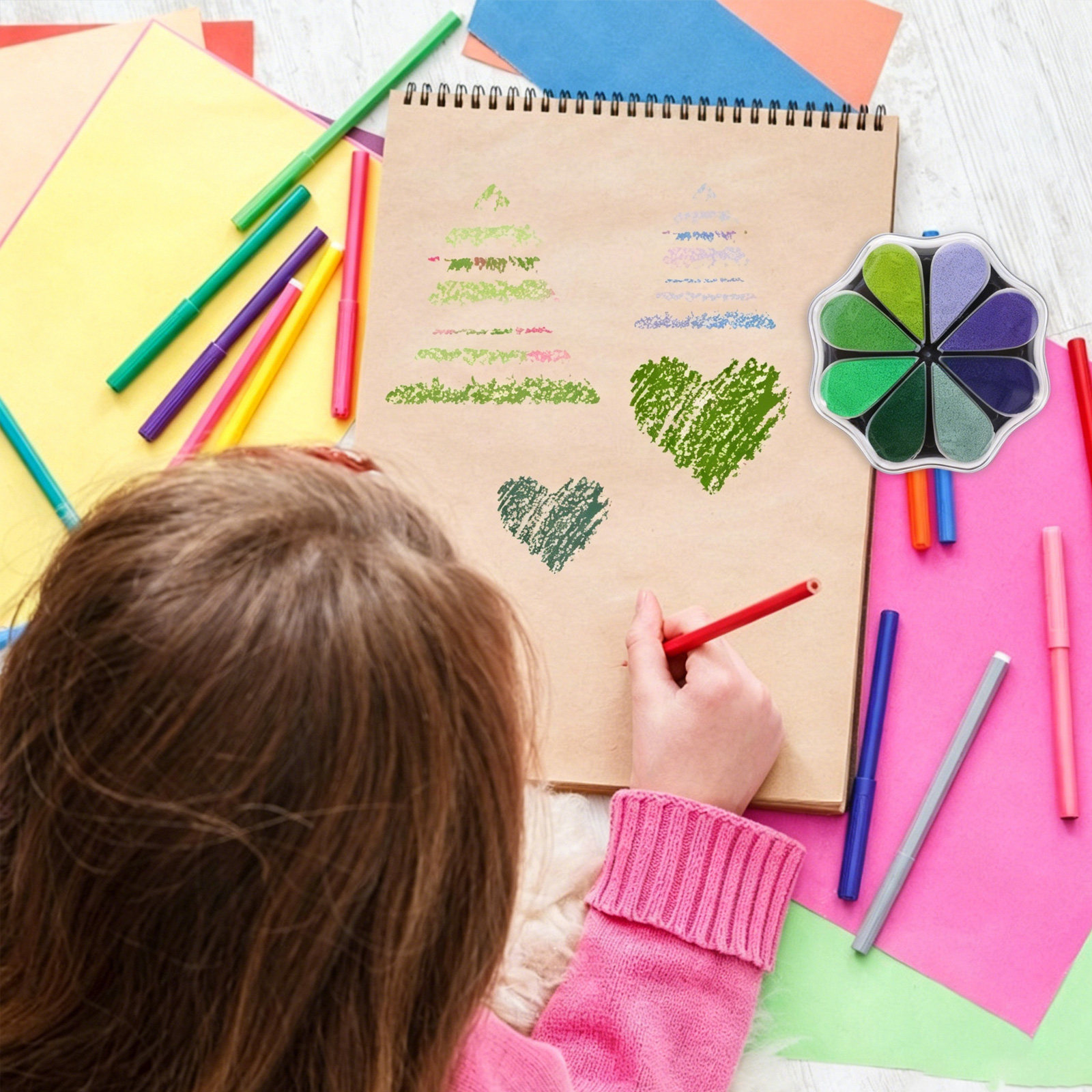 Bunte Blütenblatt-Stempelkisse – Art And Craft For Nursery Bewertung und Preis